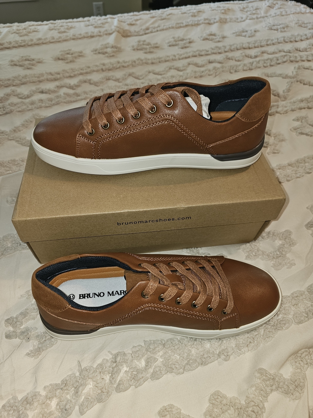 Bruno Marc Men's Brown Vegan Leather Casual Sneakers